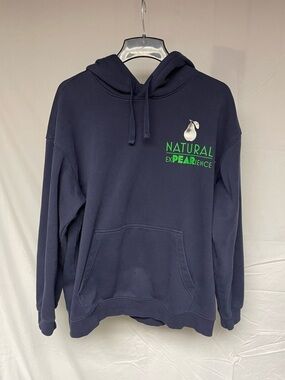 H&M Navy Crewneck Hoodie with Green Logo
